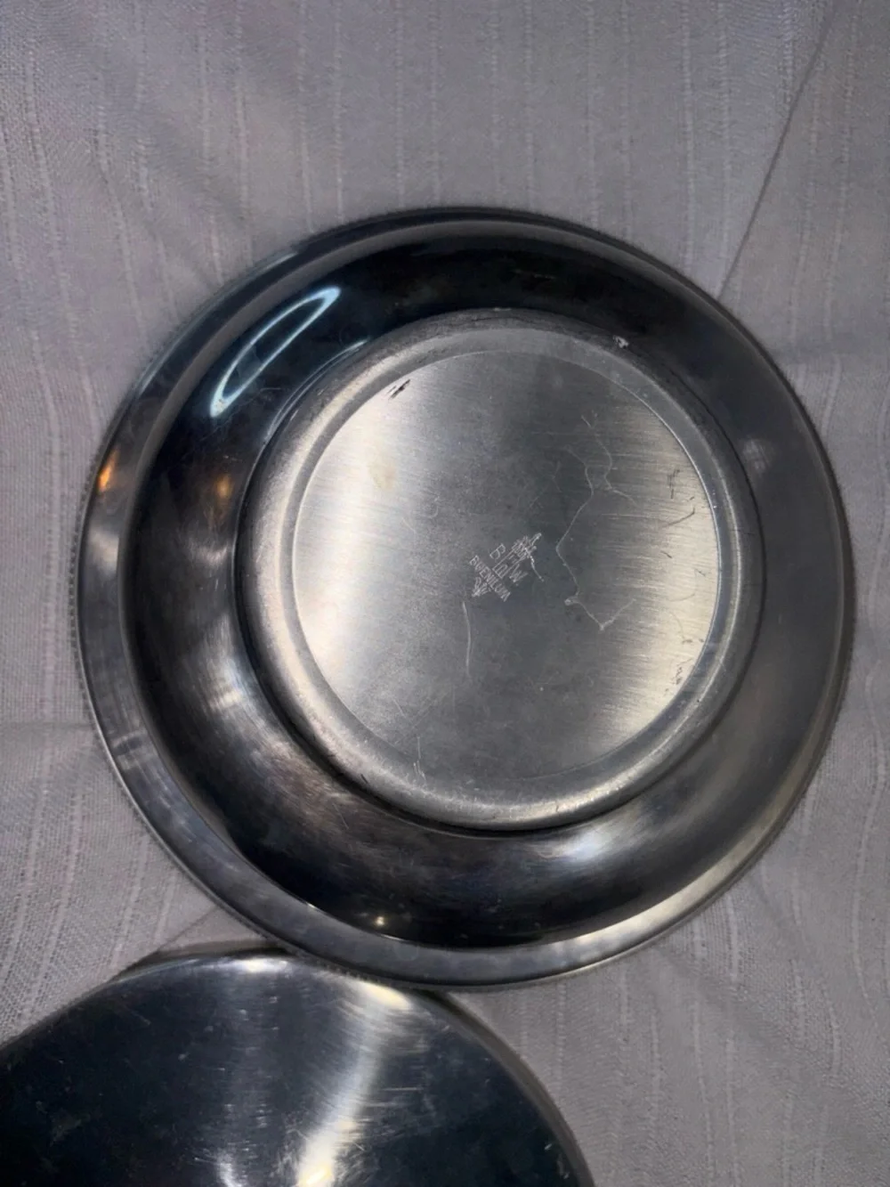 Buenilum Covered Serving Bowl Silver Beaded Ring Handle Vintage OS EUC